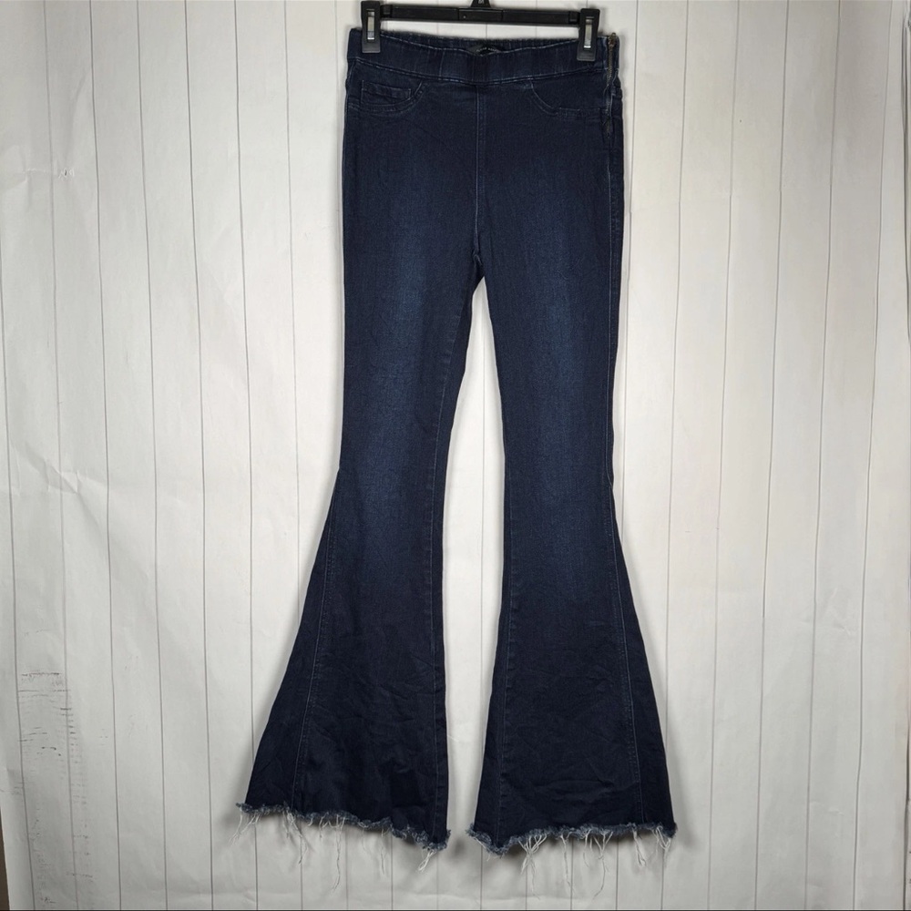 Flying Monkey Hi-Rise‎ Super Flare Dark Denim Jeans Hipster Western Festival 27